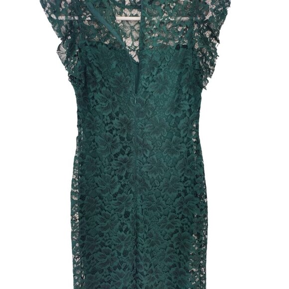 En Focus Studio Short dress with green lace overlay , size 6, NWT - Picture 2 of 8